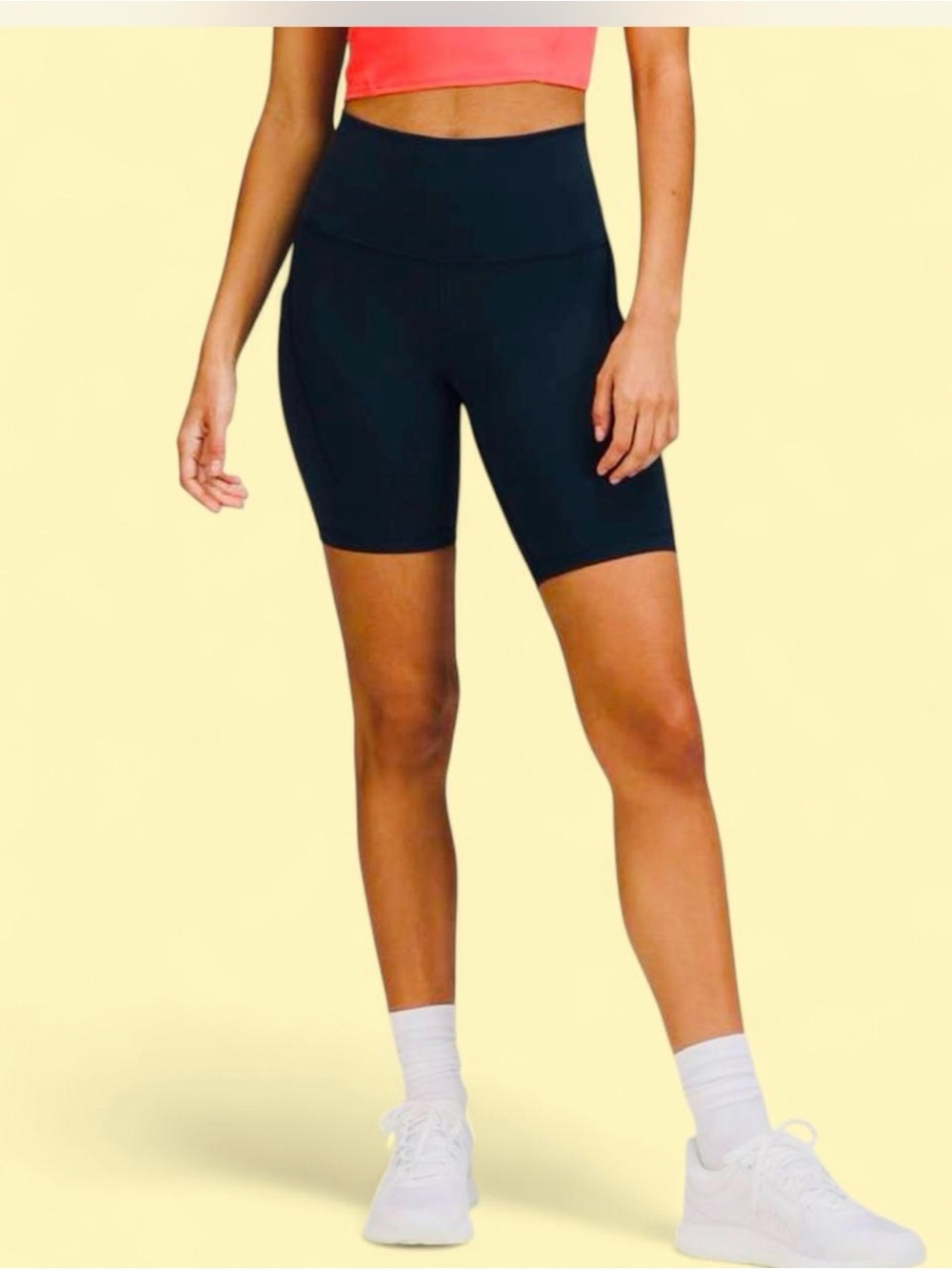 Lululemon Wunder Train Biker Yoga Short with Pockets 8" TRUE Navy Blue SZ. 8